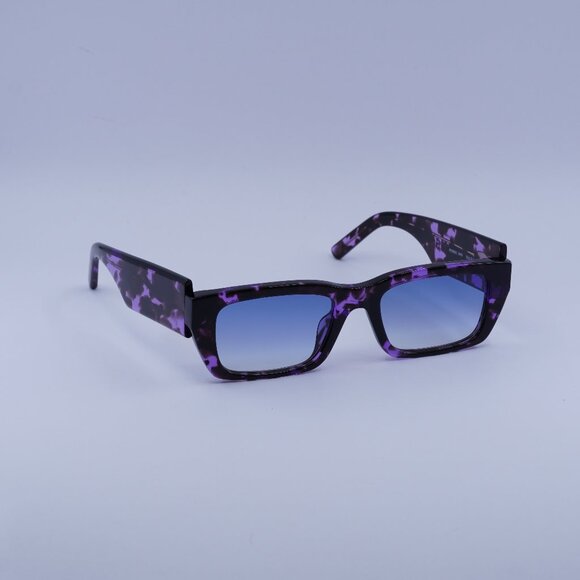 Palm Angels PERI002 PALM 3449 Sunglasses Purple Rectangle Frame, Blue Lenses - Picture 1 of 10